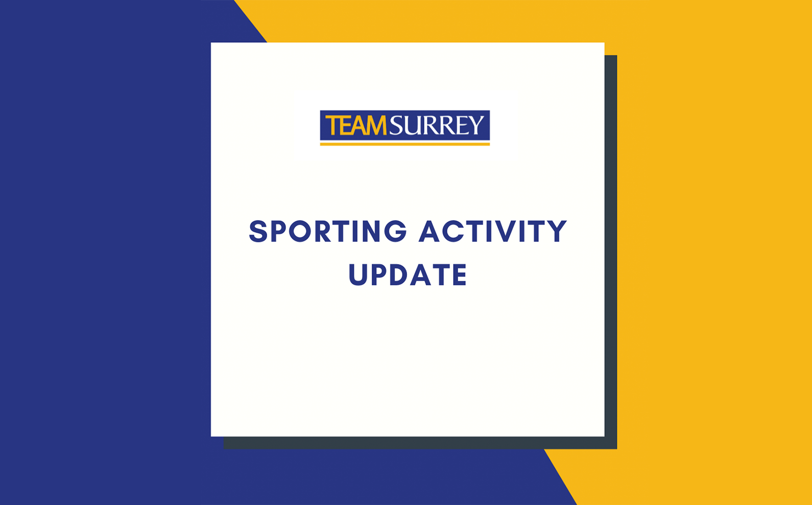 Covid-19: Sporting Activity Update