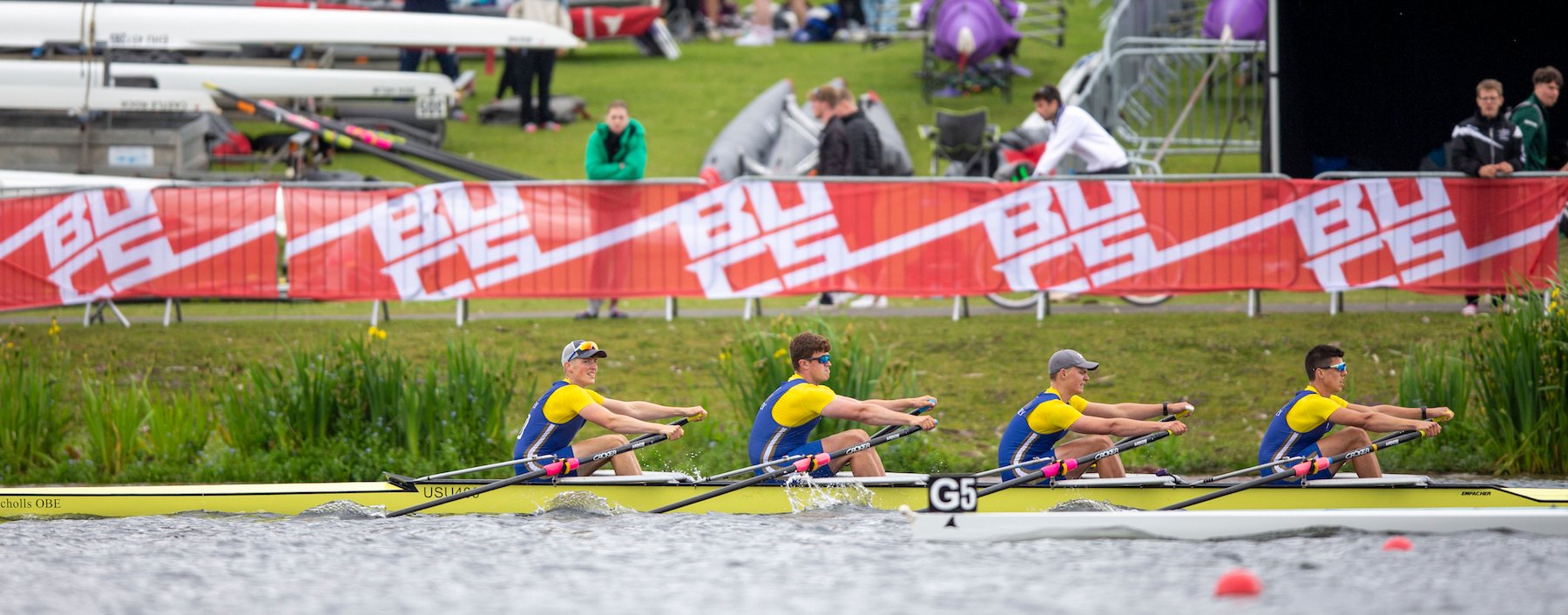 Men taking Gold in the Quadruple sculls at BUCS 2021