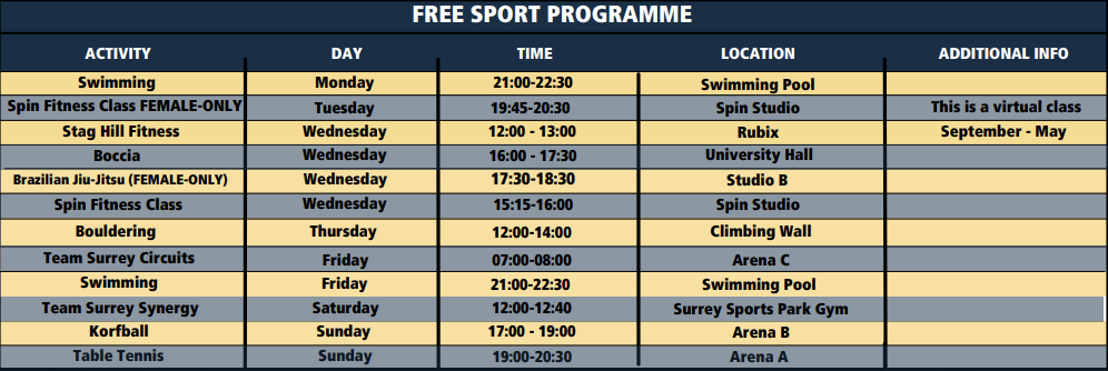 Free Sport Programme